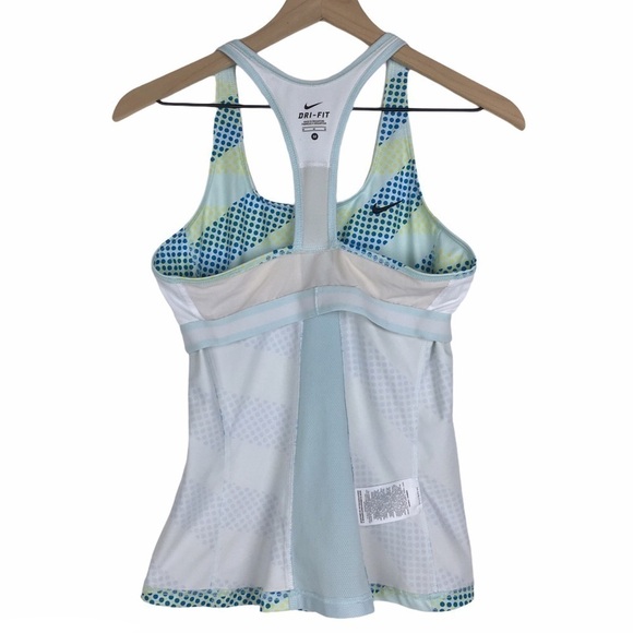 NIKE Dri Fit Tank Racerback Sports Bra Top Dots Workout Tennis Running Medium - Picture 9 of 14